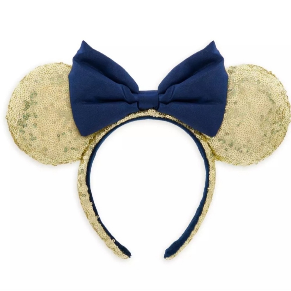NWT Disney WDW 50th Iridescent Shimmer Ear Headband Gold Sequined